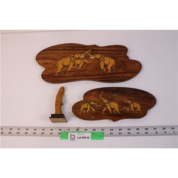 Wooden Elephant Art and Figurine