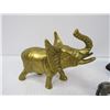 Image 2 : (3) Metal Ornaments (two elephants - one Frog)