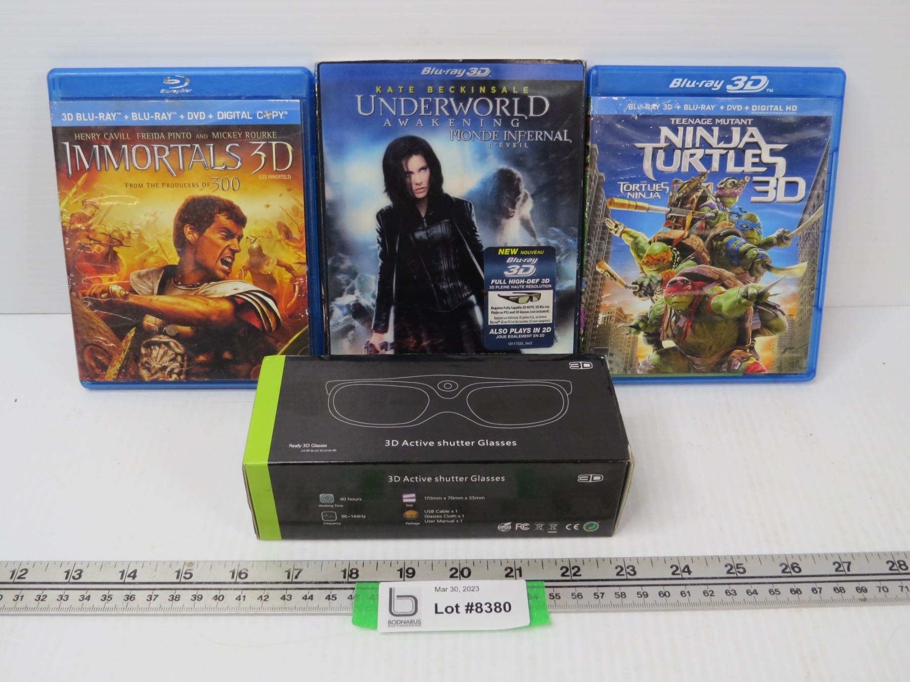 (3) BluRay 3D DVDS & 3D Glasses