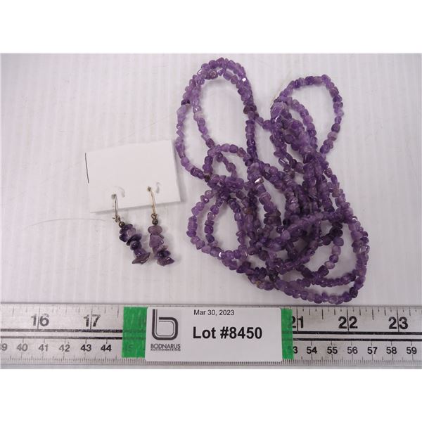 Amethyst Necklace and Earring Set