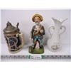 Image 1 : Holly Hobby Vase, Beer Stein, and Hunter Ornament