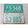 Image 3 : (2) Saskatchewan License Plates ( 1965 - 1964)