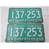 Image 3 : Pair of Saskatchewan 1965 Diamond Jubilee License Plates