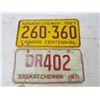 Image 3 : (2) Saskatchewan License Plates (1967 - 1971)