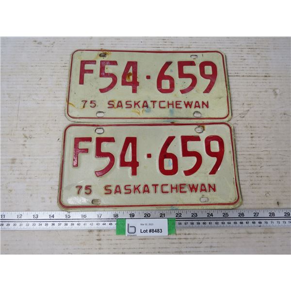 Pair of 1975 Saskatchewan License Plates