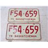 Image 3 : Pair of 1975 Saskatchewan License Plates