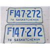 Image 3 : Pair of 1976 Saskatchewan License Plates