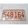 Image 3 : (1) British Columbia 1967 License Plate