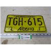 Image 1 : (1) Alberta License Plate (year unknown)