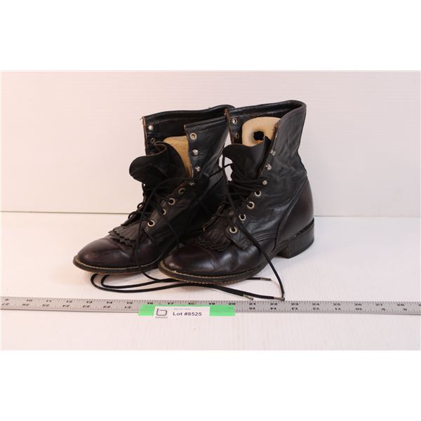 Vintage Leather Lace Up Lardo Boots - Mens Size 8 1/2