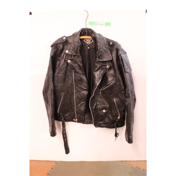 *Black Leather Motorcycle Jacket