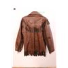 Image 4 : *Vintage Brown Leather Jacket with Tassels