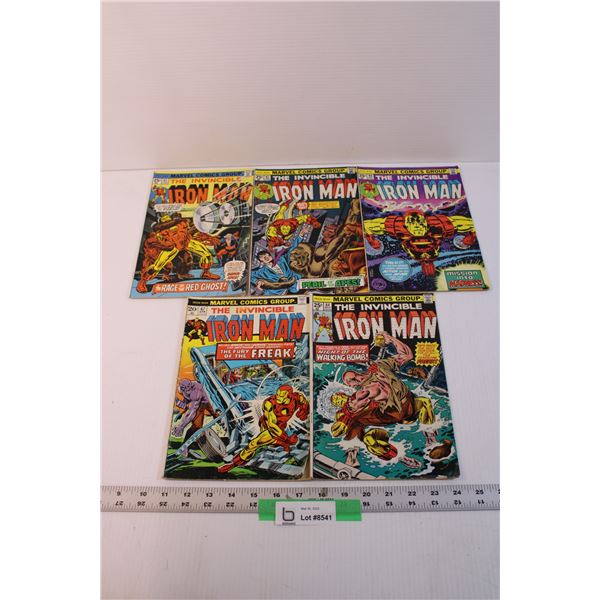 (5) Vintage Marvel Iron Man Comics - 20 Cents, 25 Cents