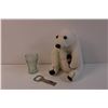 Image 2 : Coca Cola Plush Bear and Mini Green Glass and Bottle Opener