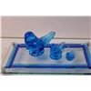 Image 2 : Glass Tray with Glass Bird Figurines