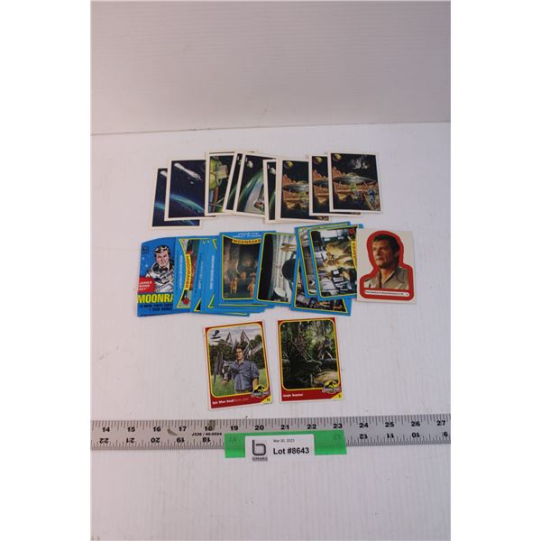 Assorted Vintage Trading Cards - 1962 Mr. Softee Moon Cards, 1979 James Bond Cards, 1993 Jurassic Pa