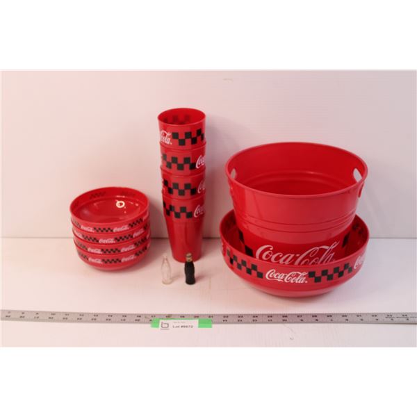 Lot of Coca Cola Bowls and Cups