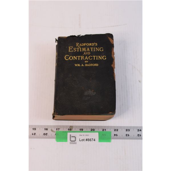 Antique  Radford's Estimating and Contracting,  Book - 1913