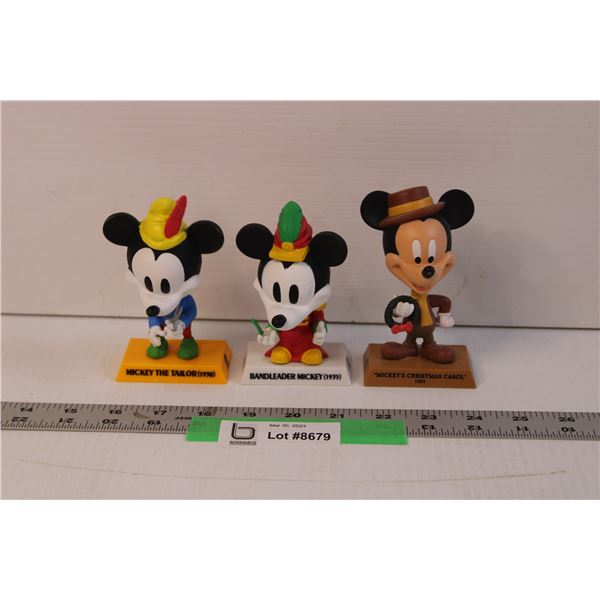 (3) Disney Mickey and Minnie Mouse Figures