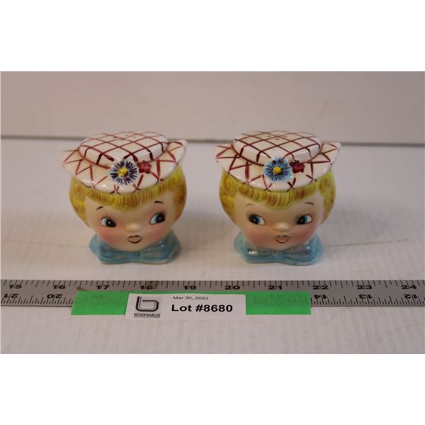 Doll Head Salt and Pepper Shakers