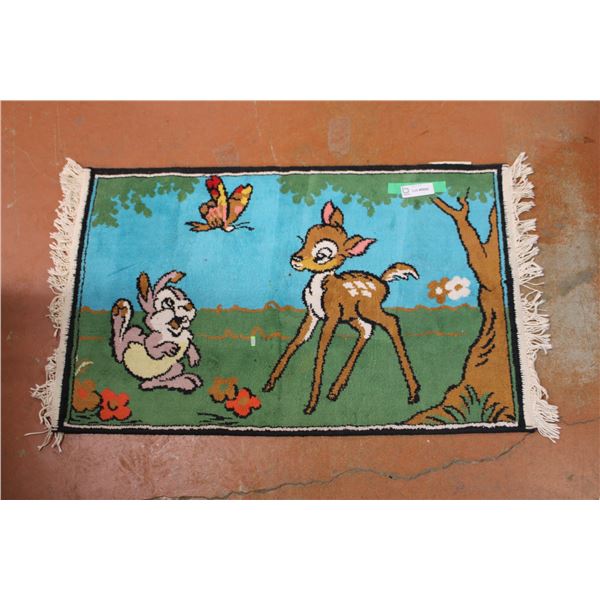 Vintage Disney Bambi Rug - Made in Belgium