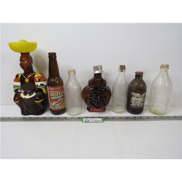 Assorted Vintage Beverage Bottles