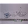 Image 1 : Glass Swan Dish - (2) Glass Art Swans