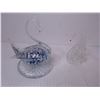 Image 3 : Glass Swan Dish - (2) Glass Art Swans