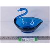 Image 1 : Blue Glass Swan Dish