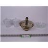 Image 1 : (2) Crystal Sugar Bowls - Glass Dish w/Lid - Crystal Dish