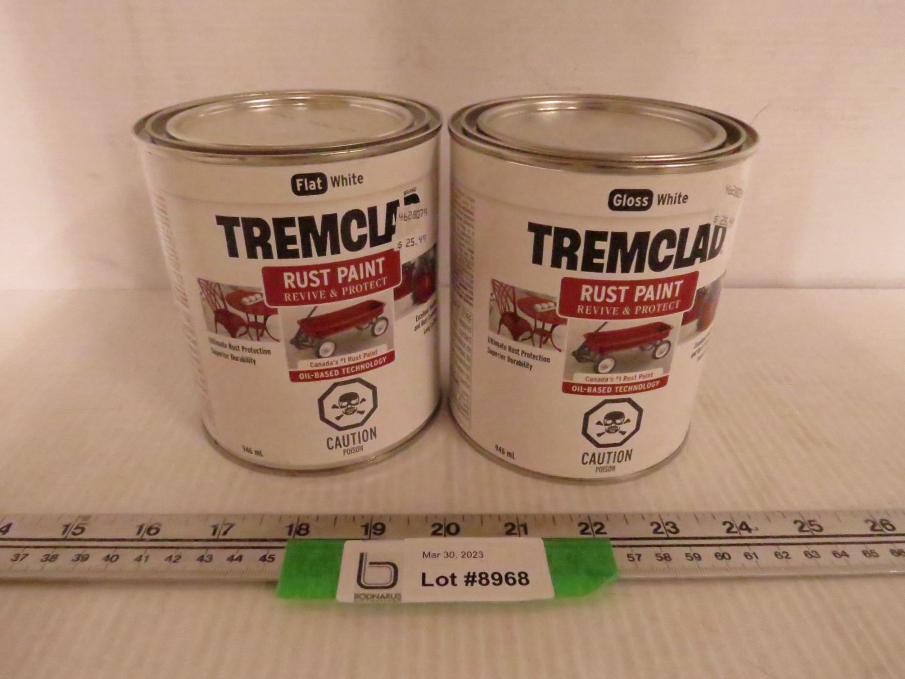 (2) TremClad 946ml White Rust Paint (Cannot Ship) - Bodnarus Auctioneering