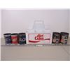 Image 1 : Diet Coke Plastic Case,(5) Pinnacle Hockey Tins (empty)
