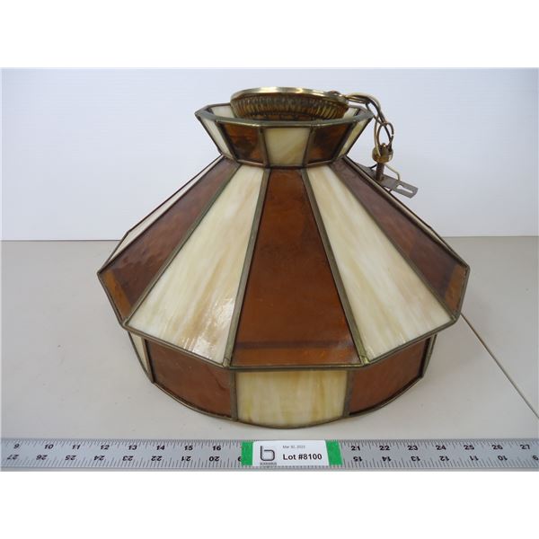 *Stained Glass Hanging Light Fixture Approx. 17  across,11 high