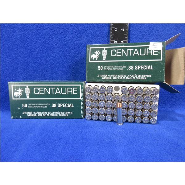 38 Spl Centaure Factory Reloads - 2 Boxes of 50