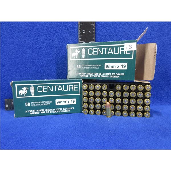 9MMX19 Centaure Factory Reloads - 2 Boxes of 50