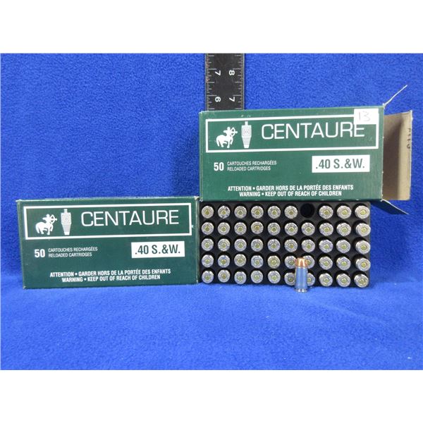 40 S&W Centaure Factory Reloads - 2 Boxes of 50