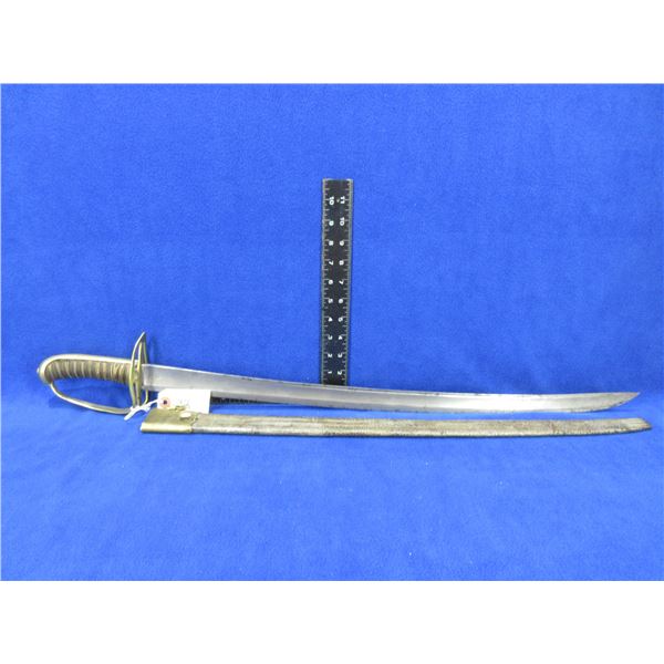 Unknown Sword with Leather Scabbord - 27" Blade