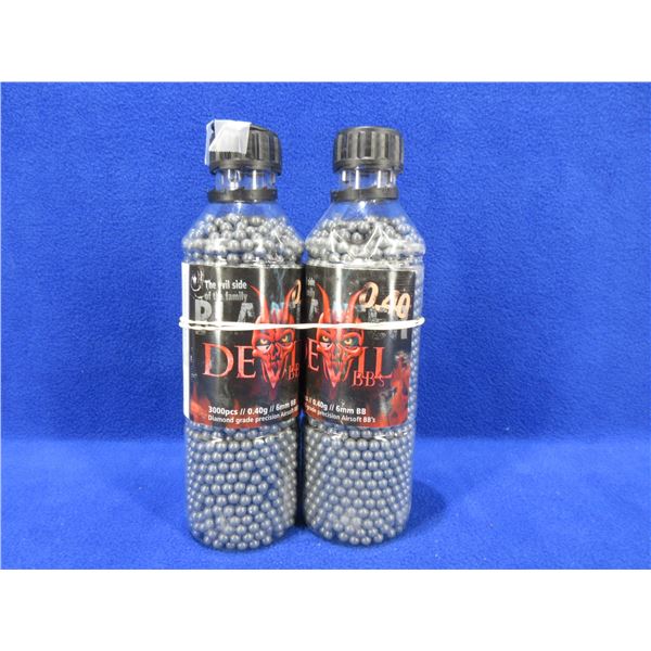 Blaster Devil Airsoft BB's 0.40g/6mm BB 2 Bottles of 3000