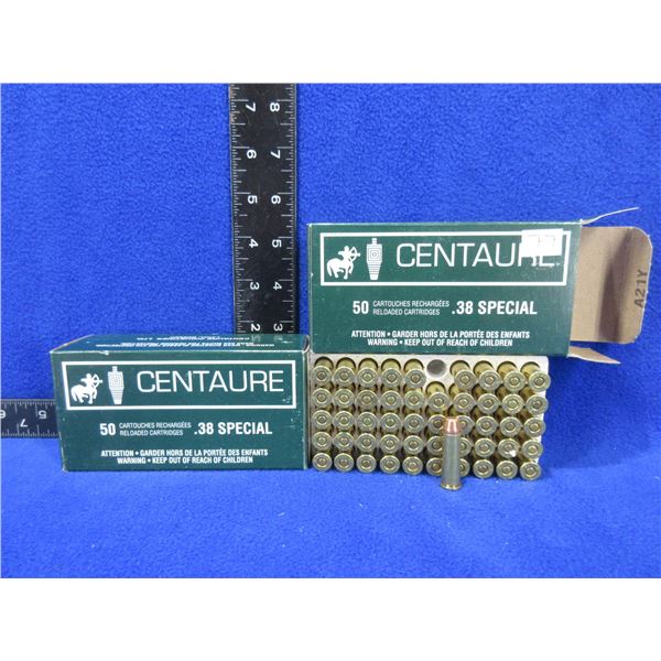 38 Spl Centaure Factory Reloads - 2 Boxes of 50