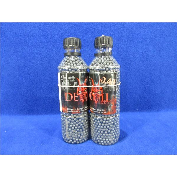 Blaster Devil Airsoft BB's - 0.40g/6mm BB - 2 Bottles of 3000