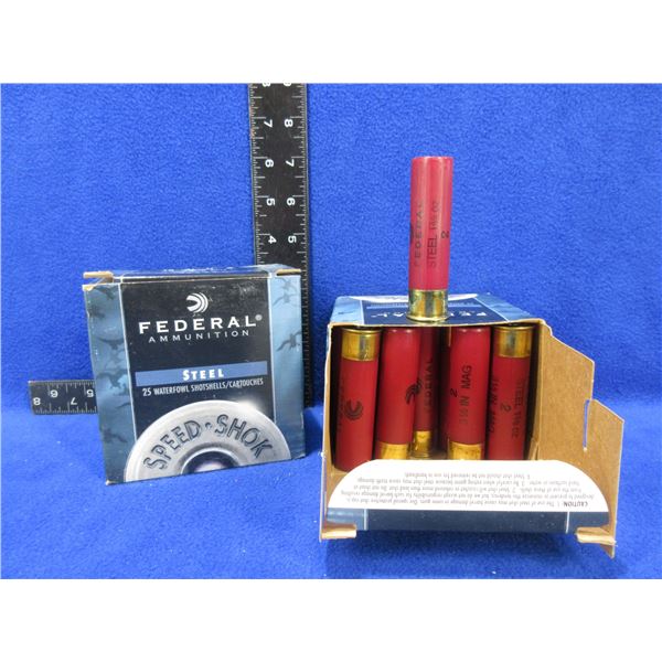 12 Ga 3 1/2" 2 Shot Federal Steel Shotshells - 2 Boxes of 25