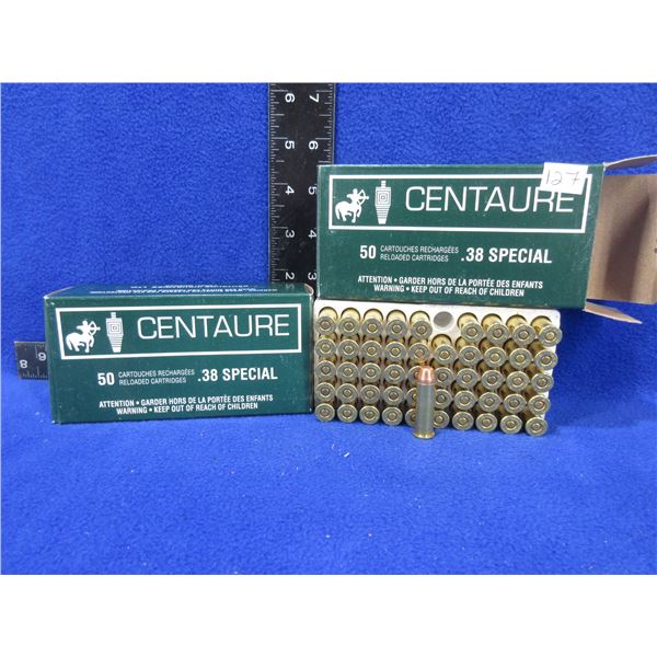 38 Spl Centaure Factory Reloads - 2 Boxes of 50