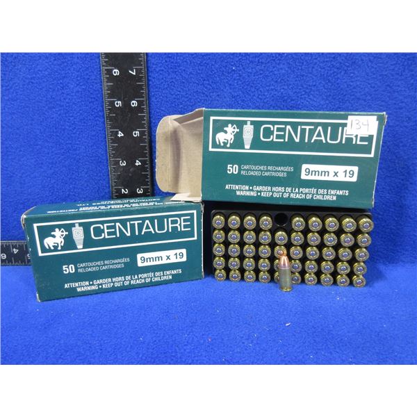 9MMX19 Centaure Factory Reloads - 2 Boxes of 50