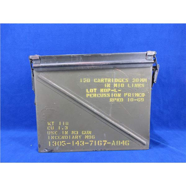 Metal Ammo Can - 20MM M3 Gun - 17 1/2" x 7 1/2" x 14"