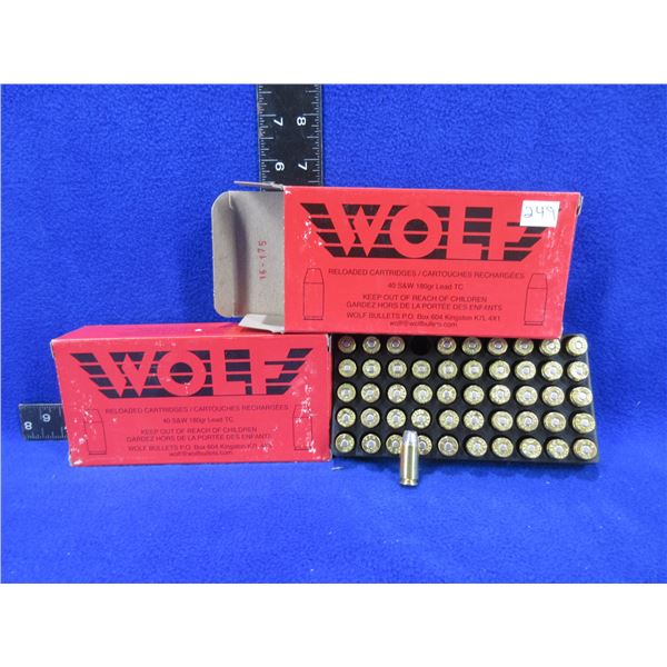 40 S&W 180gr Lead TC Factory Reloads by Wolf