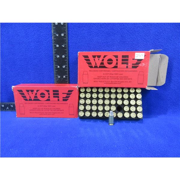 45 ACP 200gr SWC Lead Factory Reloads by Wolf