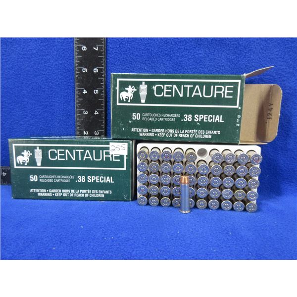 38 Spl Centaure Factory Reloads - 2 Boxes of 50