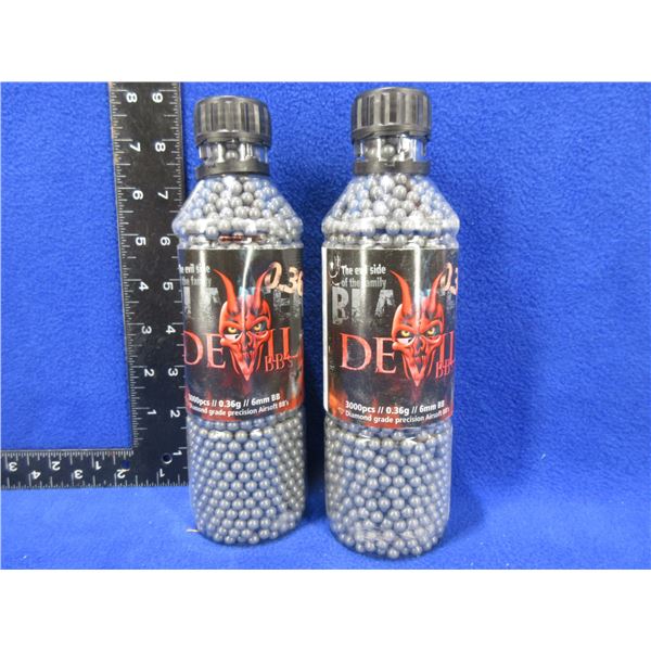 Blaster Devil Airsoft BB's - 0.36g/6mm BB - 2 Bottles of 3000