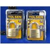Image 1 : 2 Tolsen Heavy Duty Brass Padlocks # 55114 - 40MM