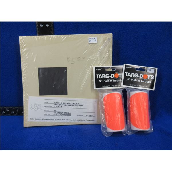 NEW - 100 - 8 x 8 Grouping Targets and 50 - 3" Targ-Dots
